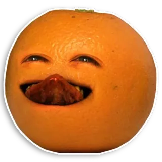 😊 Annoying Orange arancione, frutta, cartone animato, divertente, fastidioso telegram sticker
