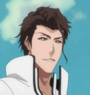 😁 Sosuke Aizen Bleach anime, villain, manga, smirk telegram sticker