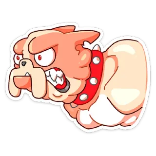 😡 chien, dessin animé, en colère, agressif, animal, autocollant telegram sticker