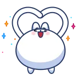 🫶 Dibujo animado, Lindo, Corazón, Feliz, Mancha, Personaje, Kawaii telegram sticker