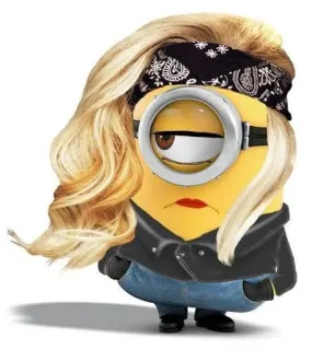 💅 Minion Minion, Cartoon, blond, Bandana, lustig, Figur, gelb telegram sticker