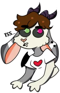 😒 TSS... cartoon, cute, anime, kawaii, animal, heart, character, drawing whatsapp sticker