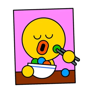 💔 吃, 卡通, 角色, 食物, 筷子 telegram sticker