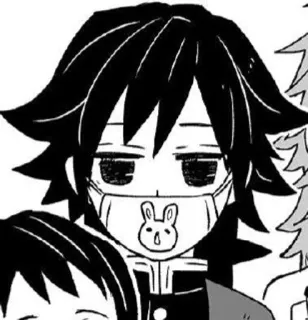 😷 Giyu Tomioka Demon Slayer Anime, Demon Slayer, Giyu Tomioka, Manga, Personaggio, Maschera coniglio whatsapp sticker