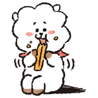 😚 cartoon, cute, animal, sheep, snack, eating telegram sticker