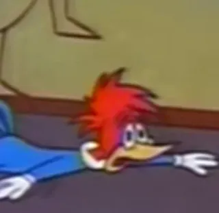 😧 Woody Woodpecker การ์ตูน, นก, วู้ดดี้ วู้ดเพ็กเกอร์, การ์ตูนคลาสสิก telegram sticker