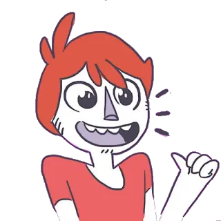 😃 만화, 캐릭터, 엄지 척, 긍정적, 친절한, 일러스트 telegram sticker