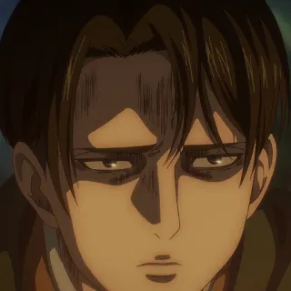 😑 Levi Ackerman Attack on Titan Anime, Ataque dos Titãs, Levi Ackerman, Mangá, Personagem, Sério, Animação telegram sticker
