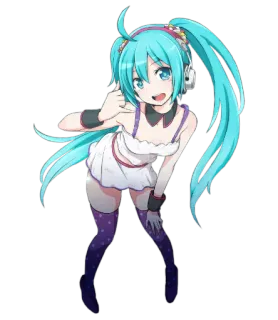 😀 Hatsune Miku 애니메이션, 보컬로이드, 음악, 아이돌, 귀여운, 만화 whatsapp sticker