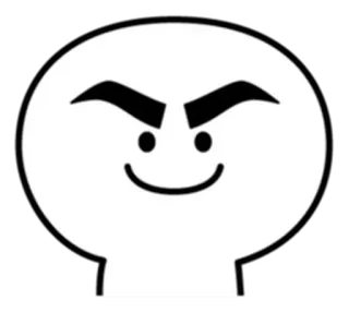 😼 Dibujos animados, Sonrisa, Simple, Minimalista, Icono, Ojos enojados telegram sticker