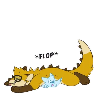😴 *FLOP* animal, cartoon, flop, cute, sleeping, sticker telegram sticker