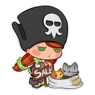 😑 SALE Pirat, Katzen, Sale, Süß, Cartoon, Tiere whatsapp sticker