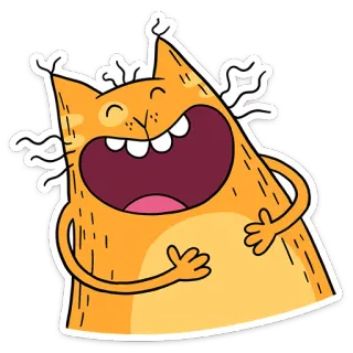 🤣 gato, desenho animado, feliz, adesivo telegram sticker