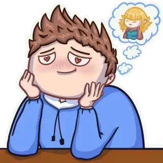 ❤️ kartun, bermimpi, cinta, romansa, hubungan, kasih sayang whatsapp sticker