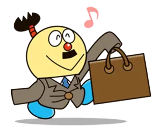 💼 漫画, キャラクター, ビジネス, 音楽, ネクタイ, スーツ, バッグ whatsapp sticker