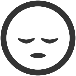 😔 emoji, face, expressionless, neutral, circle telegram sticker