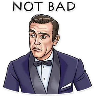 🙂 NOT BAD khá tốt, sean connery, com lê, phim, diễn viên telegram sticker