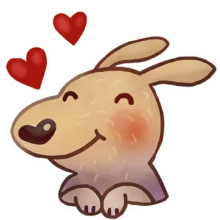😍 perro, animal, lindo, corazones, dibujos animados, mascota whatsapp sticker