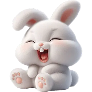 🤣 kelinci, imut, binatang, kartun, senang, bahagia telegram sticker