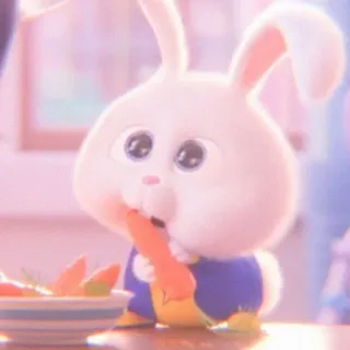 🐰 Snowball The Secret Life of Pets conejo, conejito, lindo, zanahoria, animal, mascota, Mascotas telegram sticker