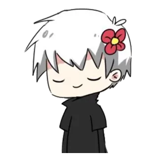 😌 anime, personagem, flor, desenho animado, desenho telegram sticker