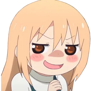😈 Ragazza anime, Chibi, Cartone animato, Carino, Compiaciuto, Espressione telegram sticker