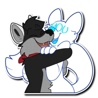 🤗 YOU furry, hug, anthropomorphic, cartoon, animal, friendship, happy, cute telegram sticker
