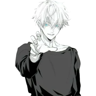 🎌 Satoru Gojo Jujutsu Kaisen Anime, Manga, Satoru Gojo, Jujutsu Kaisen, Personaggio, Capelli Bianchi, Occhi Azzurri, Figo, Elegante telegram sticker