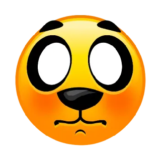 😀 Emoji, Desenho animado, Rosto, Expressão, Cachorro, Amarelo whatsapp sticker