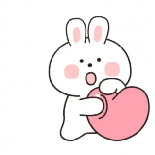 ❤️ lapin, lapinou, coeur, mignon, kawaii, amour, autocollant, dessin animé whatsapp sticker