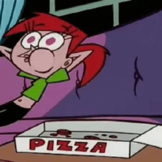 🖤 PIZZA pizza, food, cartoon, character, eating telegram sticker