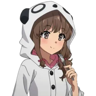 😍 Anime, Mädchen, Panda, Hoodie, Süß, Cartoon whatsapp sticker