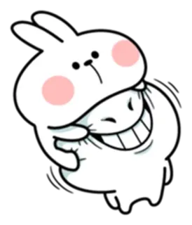 ♥️ rabbit, cute, animal, cartoon, bunny, white telegram sticker