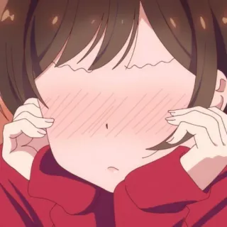 🍓 Anime, Garota, Fofo, Ruborizar, Desenho animado, Kawaii telegram sticker