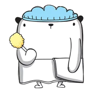 💦 Eisbär, Dusche, Bad, Handtuch, Cartoon, Tier, Sauber, Süss telegram sticker