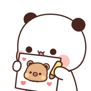 🤍 милый, панда, рисунок, медведь, каваий, наклейка telegram sticker