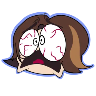 😱 dessin animé, choc, effrayé, émotion, expression, exagéré telegram sticker