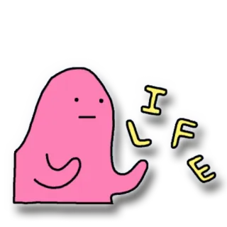 🙃 LIFE ブロブ, 生活, ピンク, 漫画 telegram sticker