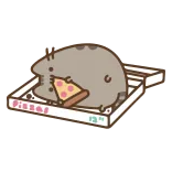 🍕 Pizza pusheen, cat, pizza, food, cute, cartoon telegram sticker
