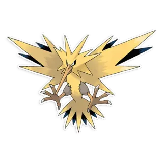 ⚡ Zapdos Pokemon 宝可梦, 电, 鸟, 传说, 怪兽, 游戏 whatsapp sticker