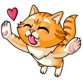 😙 gato, gatinho, coração, amor, fofo, animal, animal de estimação, adesivo telegram sticker