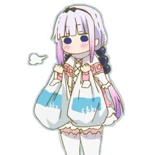 😘 Kanna Kamui Miss Kobayashi's Dragon Maid Anime, Drago, Carino, Personaggio, Shopping, Kawaii telegram sticker
