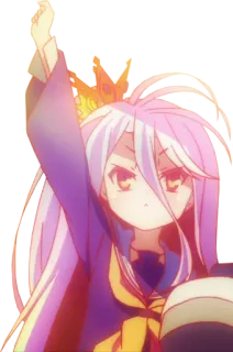 ✊ Shiro No Game No Life Anime, Shiro, No Game No Life, Corona, Lindo, Personaje whatsapp sticker