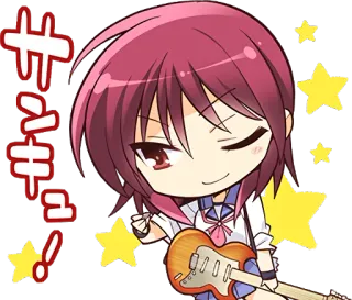 🙂 サンキュ! Anime, Guitar, Sao, Dễ thương, Chibi telegram sticker