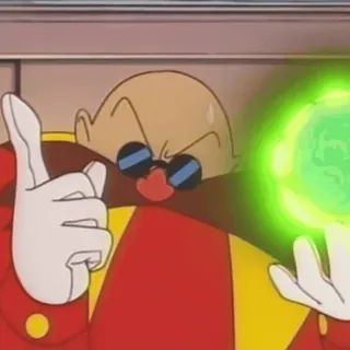 🤨 Dr. Eggman Доктор Эггман, Соник, мультфильм, злодей, видеоигра telegram sticker