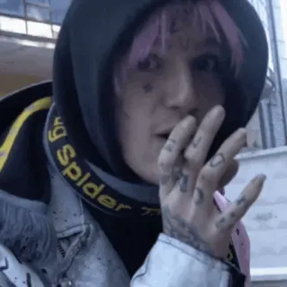 💙 Lil Peep lil peep, แร็ปเปอร์, เพลง, ภาพเหมือน, อีโมแร็ป telegram sticker