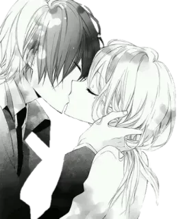 ♥️ beso, romance, anime, manga, amor, pareja telegram sticker