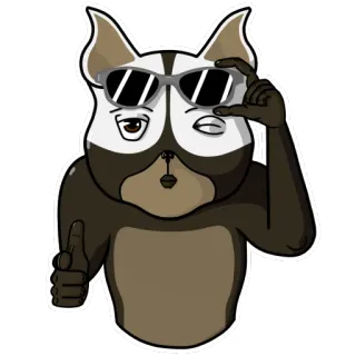 😘 anjing, kacamata hitam, keren, binatang, kartun, jempol, lucu telegram sticker