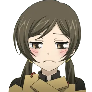 😢 Anime, Ragazza, Triste, Piangente, Giapponese telegram sticker