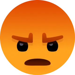 😡 Emoji, Bravo, Chateado, Frustrado, Laranja telegram sticker